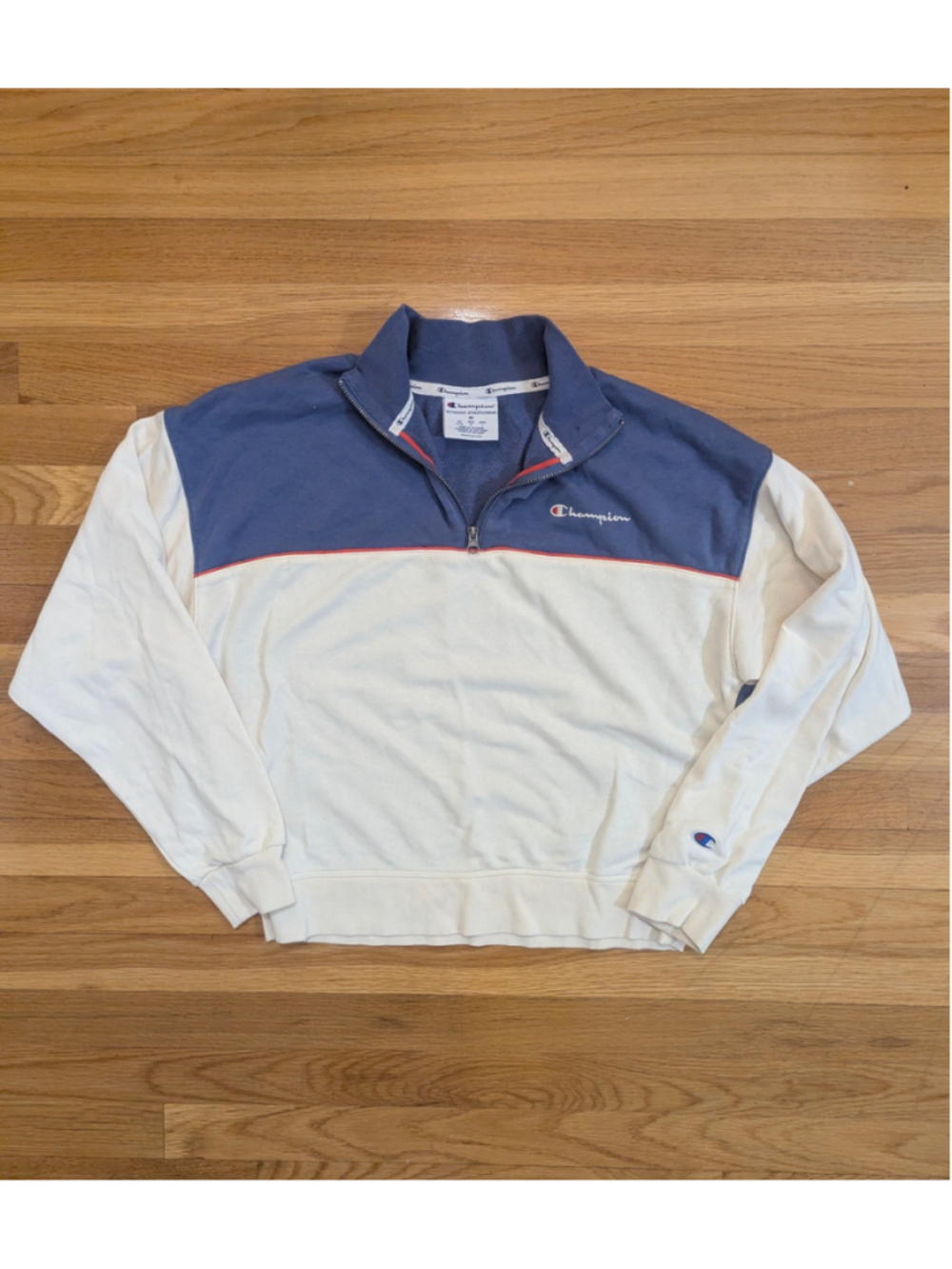 Champion Colorblock 1/4 Zip Sweatshirt Medium - Picture 12 of 12